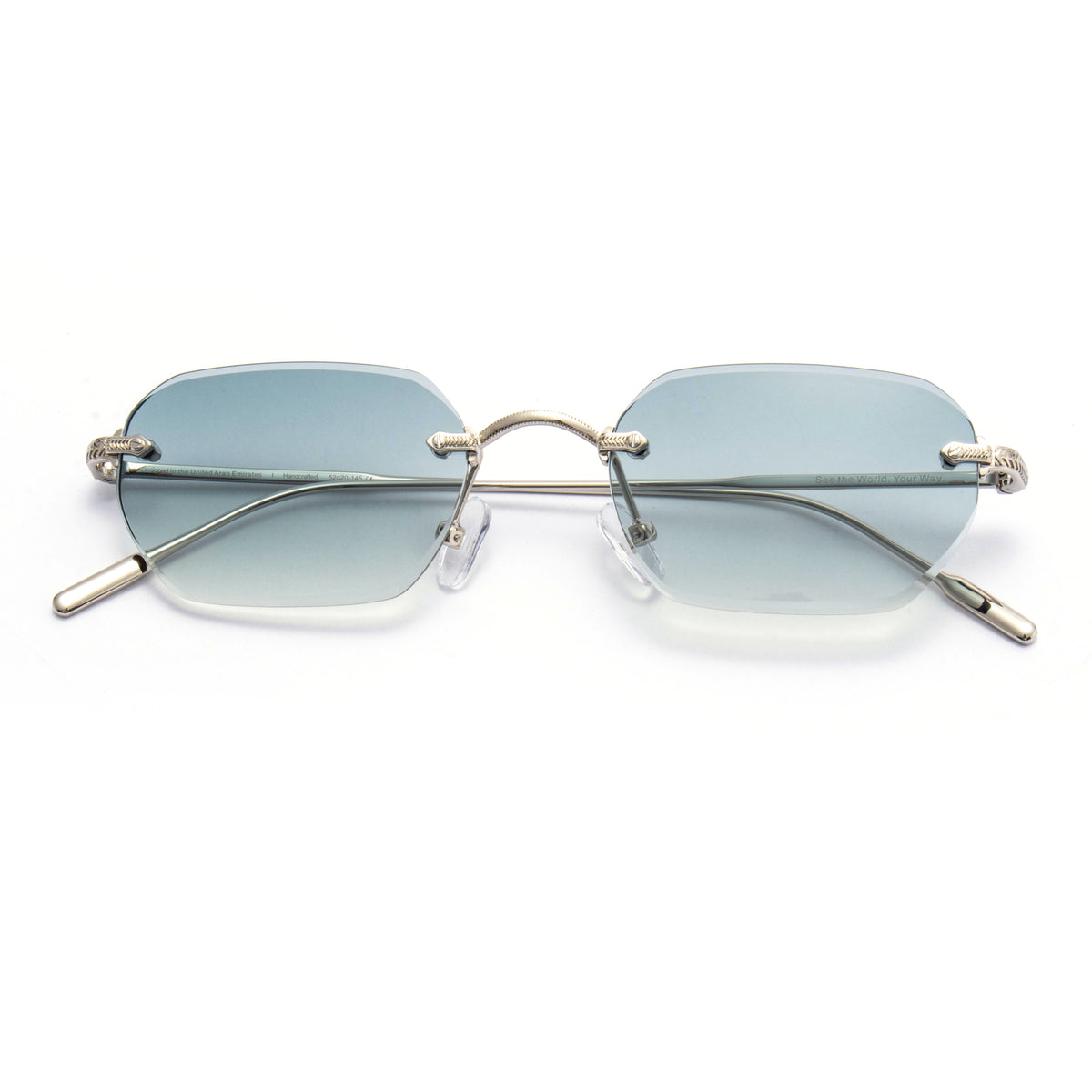 KAUS 01 sunglasses in Silver / Ice Blue Gradient, image 6 of 8