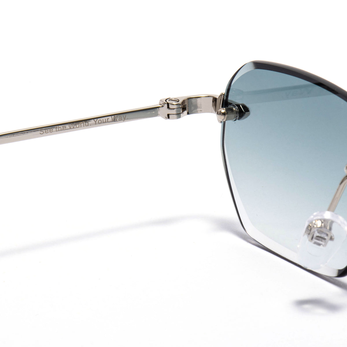 KAUS 01 sunglasses in Silver / Ice Blue Gradient, image 7 of 8